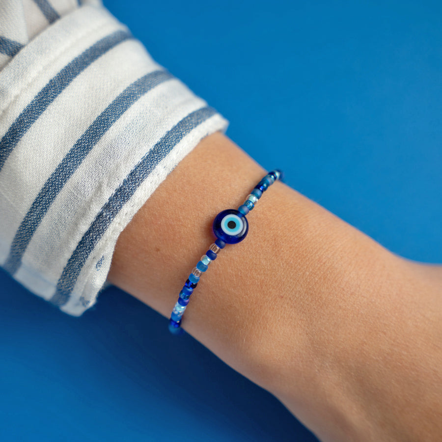 Evil Eye in Blueberry Pie Mini Candi Beads