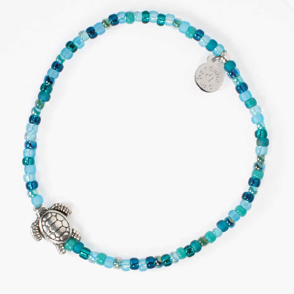 Silver Turtle in Touch of Teal Mini Candi Beads