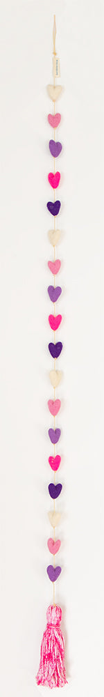 Pink, Ivory, and Purple Hearts Heart String