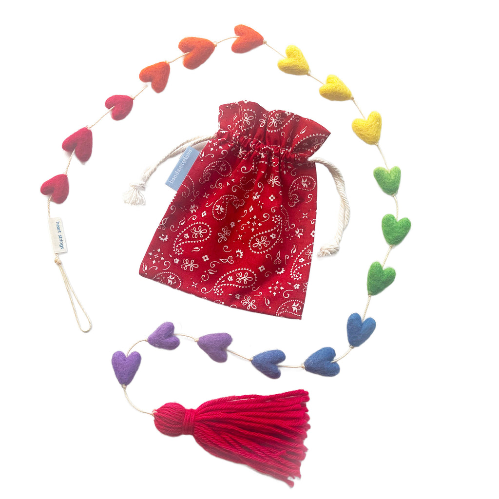 Rainbow Hearts Heart String