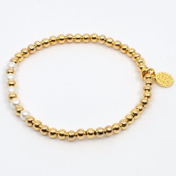 24K Gold Plated Bracelet with 4mm Beads – bandana love